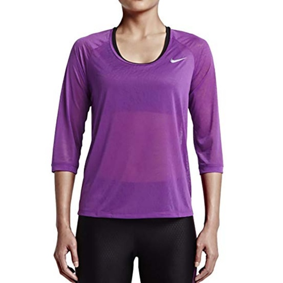 Nike Tops - NIKE  Purple Dri-FIT Cool Breeze Running Shirt